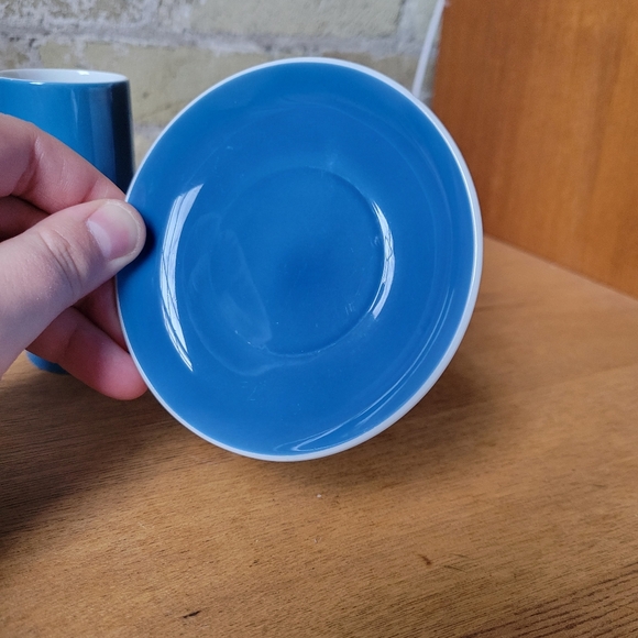 Vintage Lagardo Tackett Schmid Blue Porcelain Espresso Cup with Saucer - Picture 4 of 6